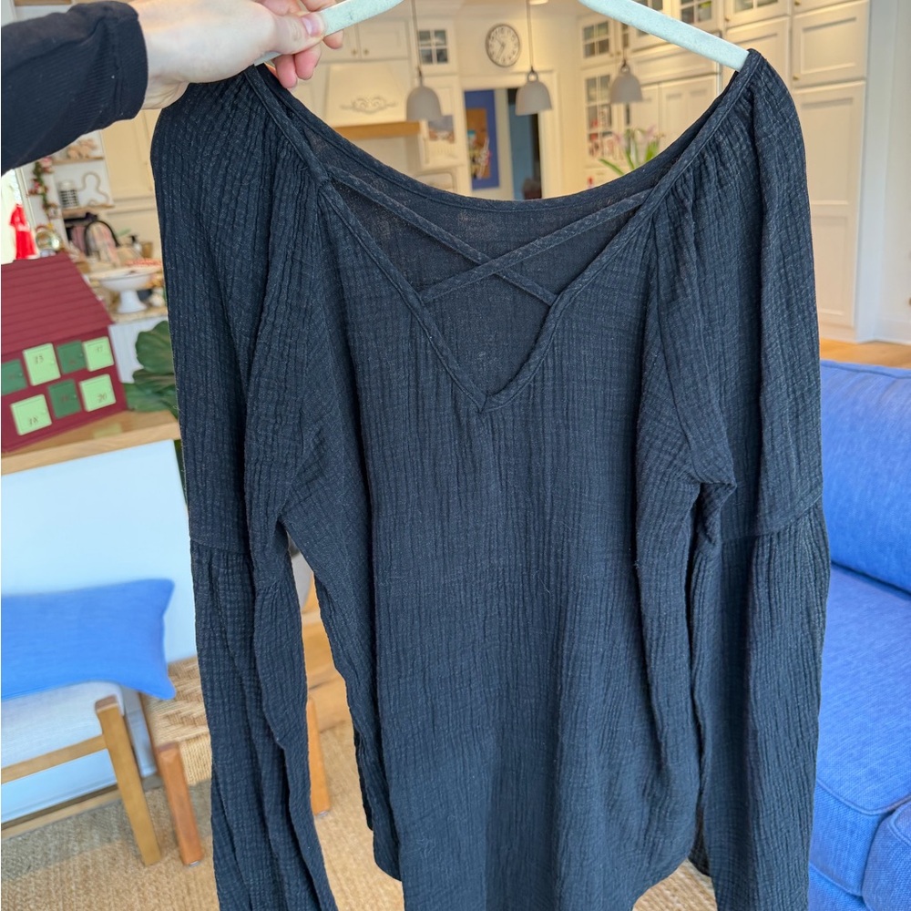Altar'd State Charcoal Long Sleeve Top
